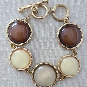 Chloe & Isabel Brown & Gold round bracelet